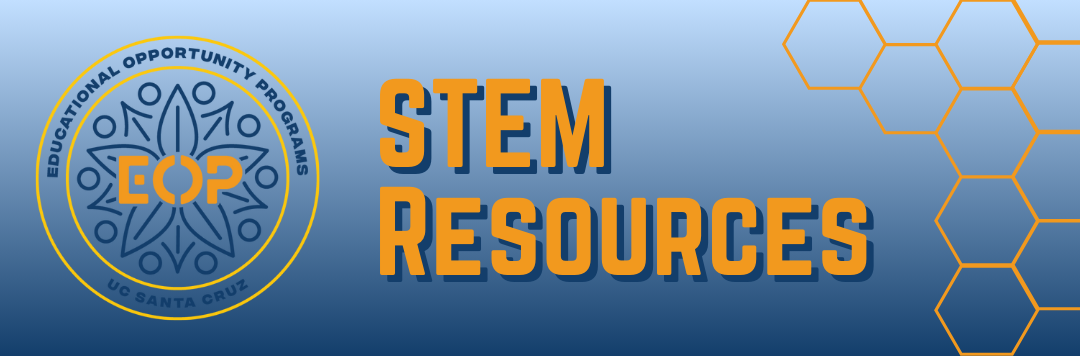 Blue and yellow banner reading "STEM Resources"