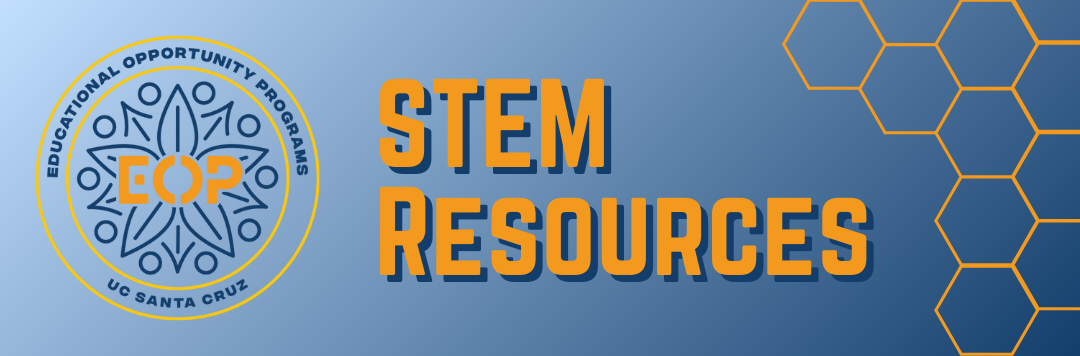 Blue and yellow banner reading "STEM Resources"
